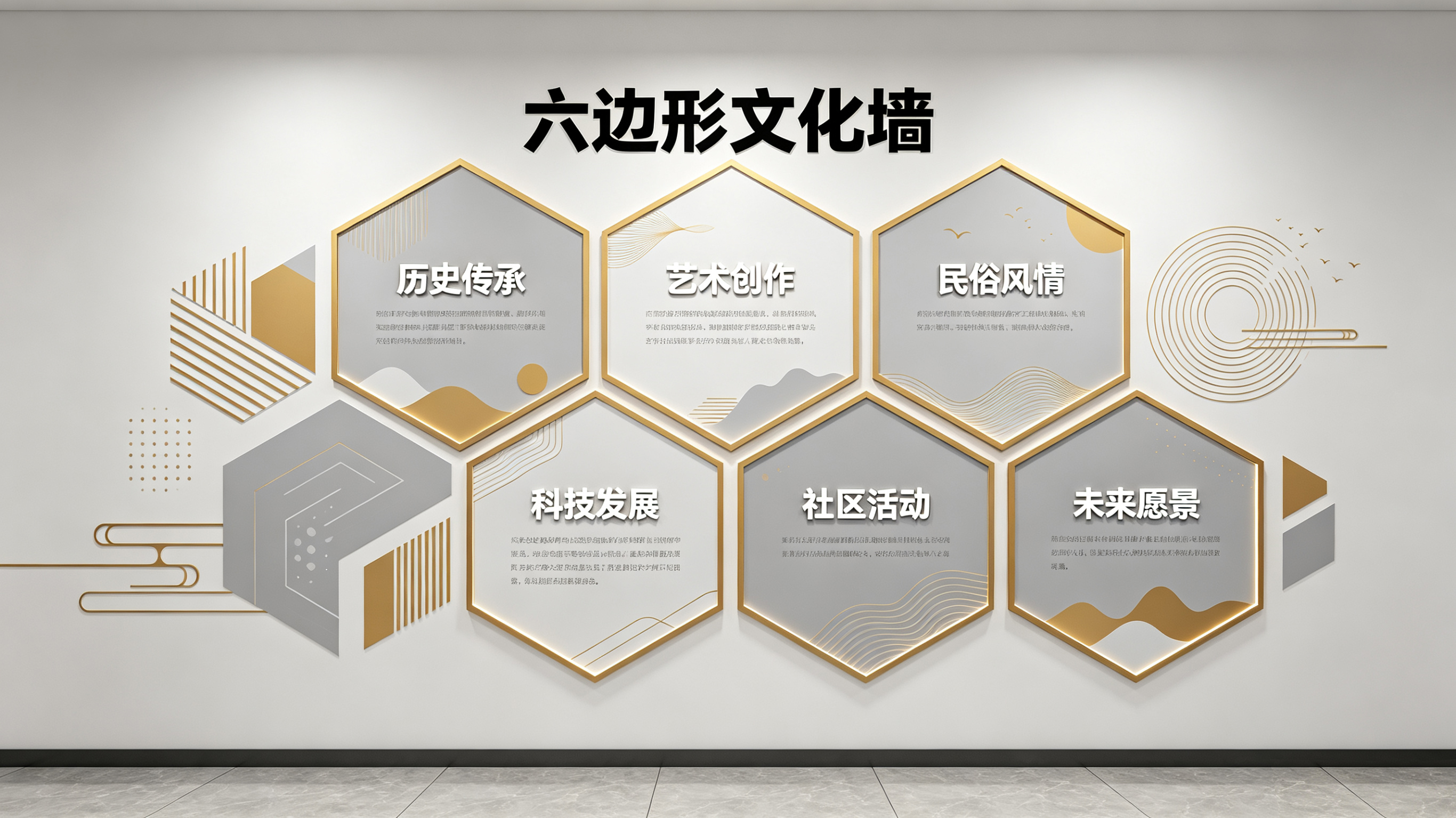 康定企业文化墙 | 六边形信息美学